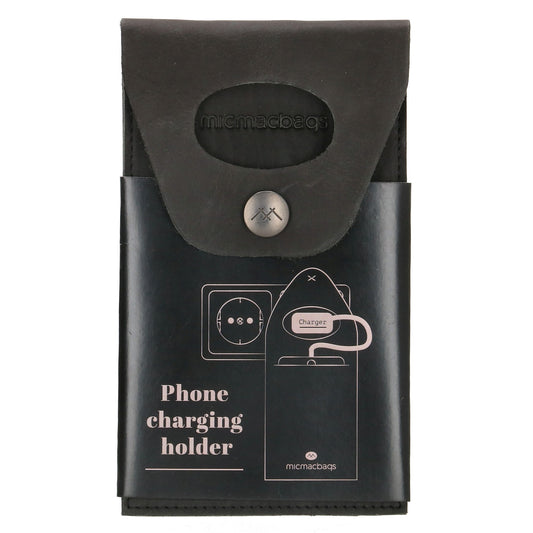 Handyhalter als Ladestation 10,5x16cm aus Leder in Schwarz - leder-accessoires.com
