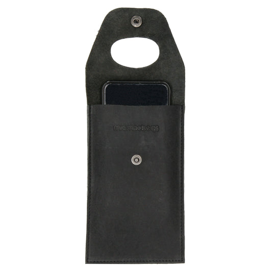 Handyhalter als Ladestation 10,5x16cm aus Leder in Schwarz - leder-accessoires.com