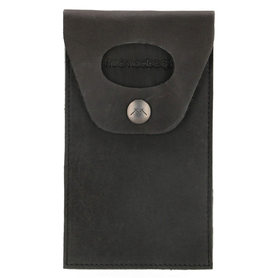 Handyhalter als Ladestation 10,5x16cm aus Leder in Schwarz - leder-accessoires.com
