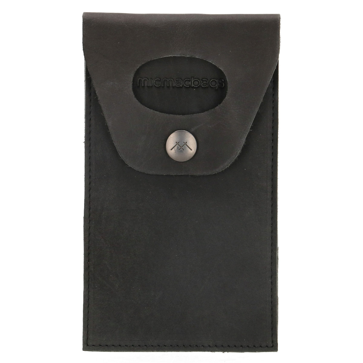 Handyhalter als Ladestation 10,5x16cm aus Leder in Schwarz - leder-accessoires.com