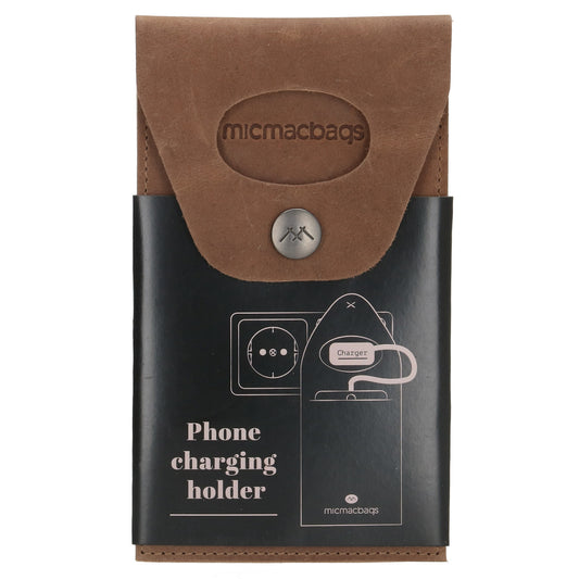 Handyhalter als Ladestation 10,5x16cm aus Leder in Cognac - leder-accessoires.com