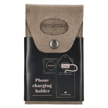 Handyhalter als Ladestation 10,5x16cm aus Leder in Grau - leder-accessoires.com