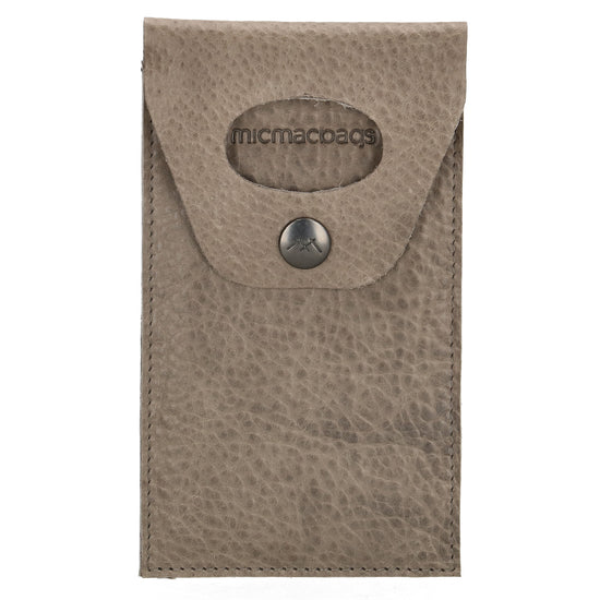 Handyhalter als Ladestation 10,5x16cm aus Leder in Grau - leder-accessoires.com