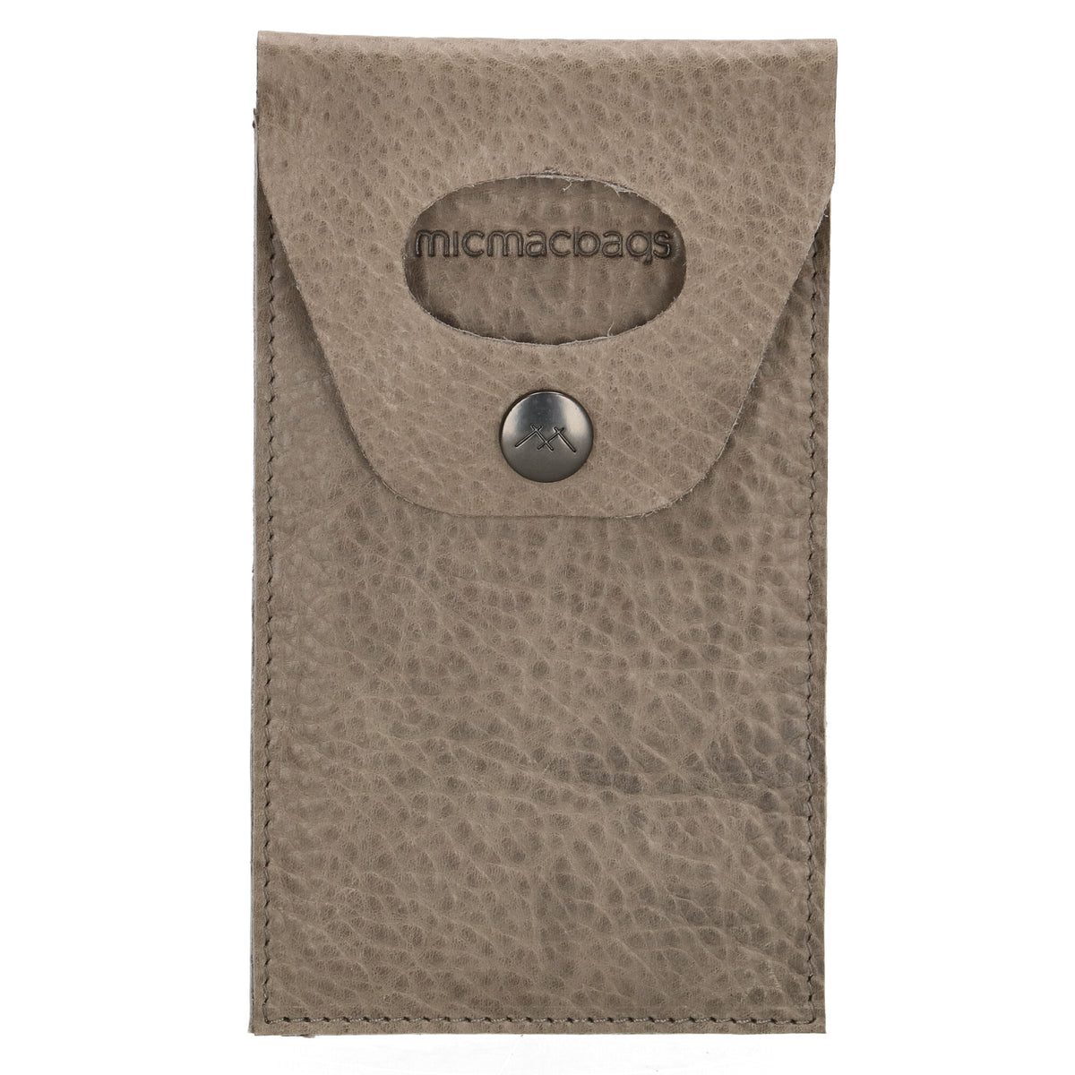 Handyhalter als Ladestation 10,5x16cm aus Leder in Grau - leder-accessoires.com