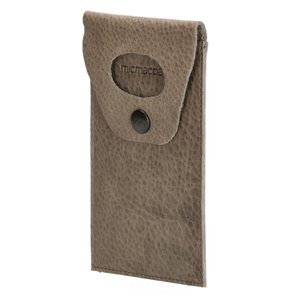 Handyhalter als Ladestation 10,5x16cm aus Leder in Grau - leder-accessoires.com