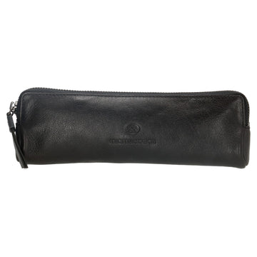 Stiftetui-| mäppchen 22 x 8cm in Schwarz aus Leder - leder-accessoires.com