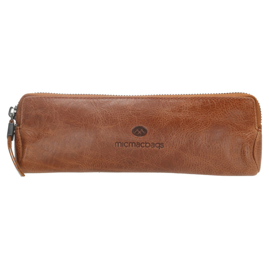 Stiftetui-| mäppchen 22 x 8cm in Braun aus Leder - leder-accessoires.com