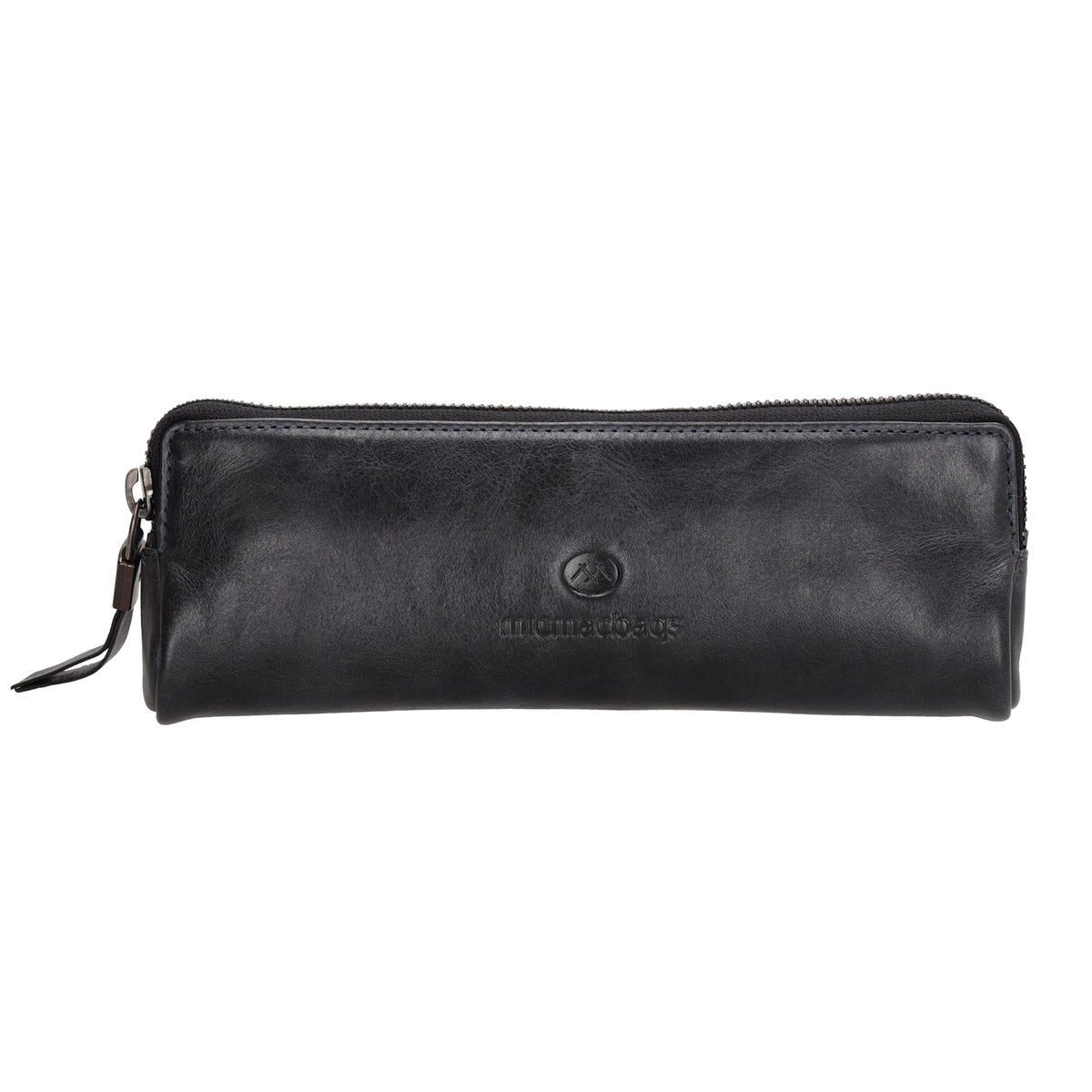 Stiftetui-| mäppchen 22 x 8cm in Dunkelblau aus Leder - leder-accessoires.com