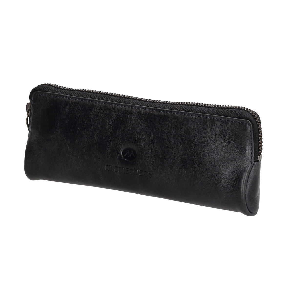 Stiftetui-| mäppchen 22 x 8cm in Dunkelblau aus Leder - leder-accessoires.com