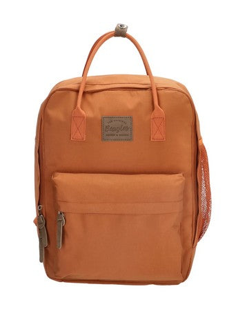 Business-|Schulrucksack mit Vortasche und Kurzgriff in Orange - leder-accessoires.com