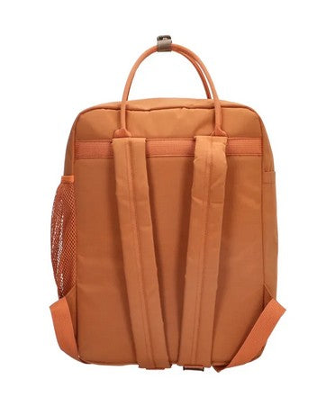 Business-|Schulrucksack mit Vortasche und Kurzgriff in Orange - leder-accessoires.com