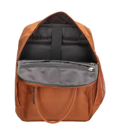 Business-|Schulrucksack mit Vortasche und Kurzgriff in Orange - leder-accessoires.com