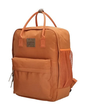 Business-|Schulrucksack mit Vortasche und Kurzgriff in Orange - leder-accessoires.com