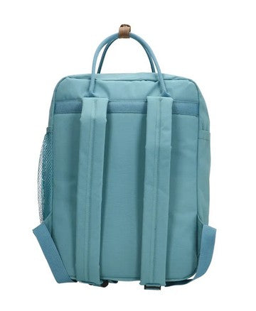 Business-|Schulrucksack mit Vortasche und Kurzgriff in Hellblau - leder-accessoires.com