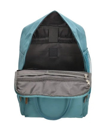 Business-|Schulrucksack mit Vortasche und Kurzgriff in Hellblau - leder-accessoires.com
