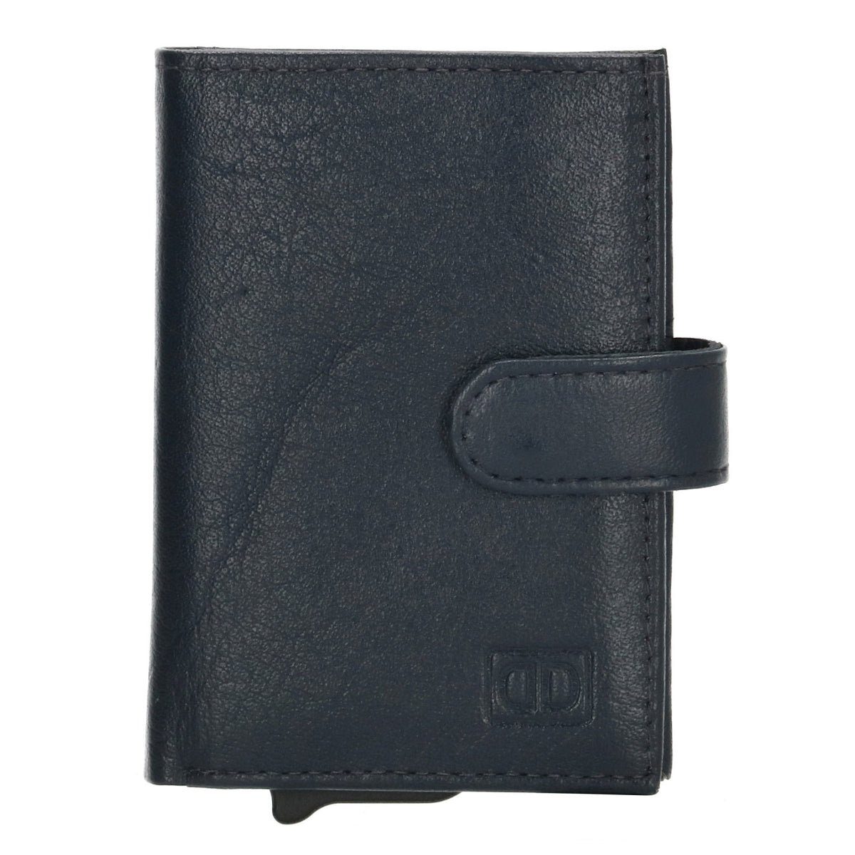 Kartenetui| Safty Wallet 7x10cm in Blau|Marine mit Druckknopf - leder-accessoires.com