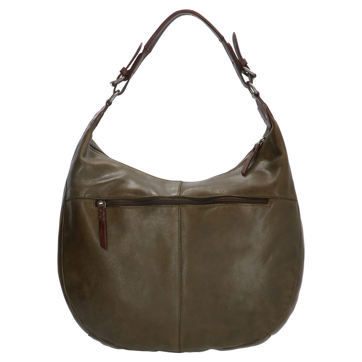 Beuteltasche 40 x 31cm in Oliv|Grün mit Reißverschluss - leder-accessoires.com