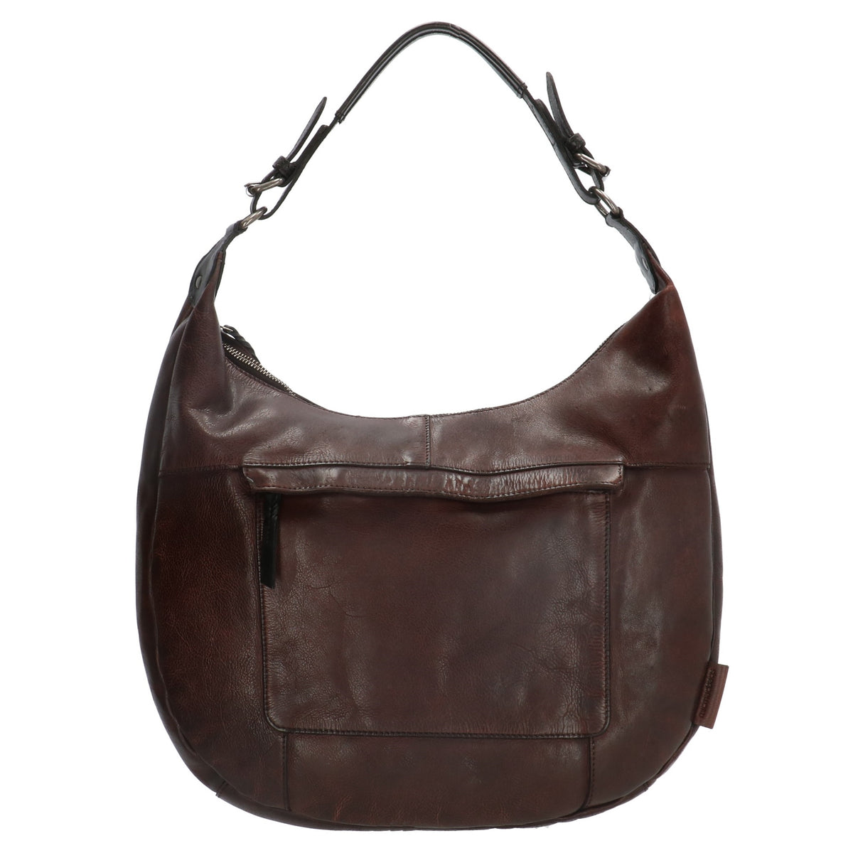 Beuteltasche 40 x 31cm in Braun mit Reißverschluss - leder-accessoires.com