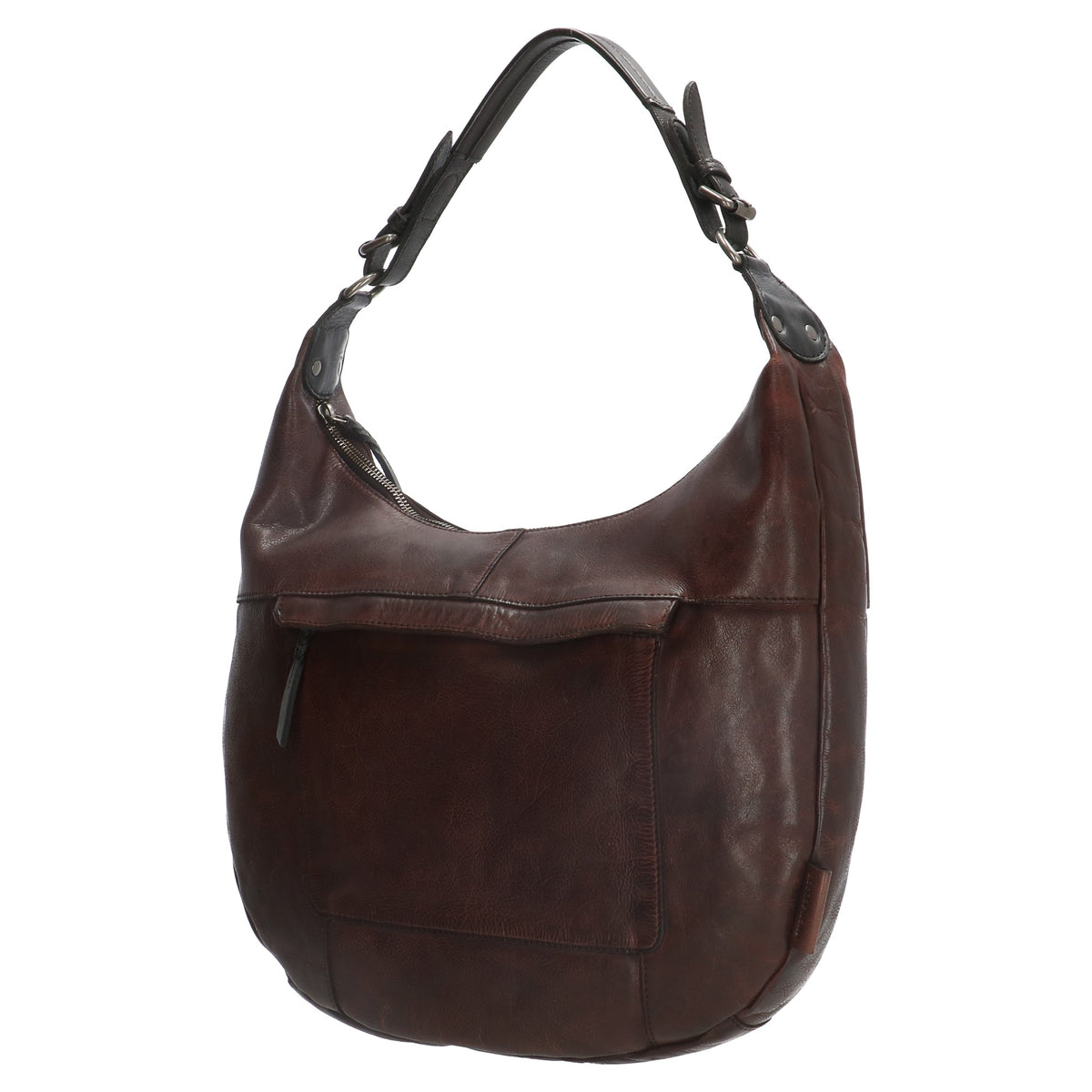 Beuteltasche 40 x 31cm in Braun mit Reißverschluss - leder-accessoires.com