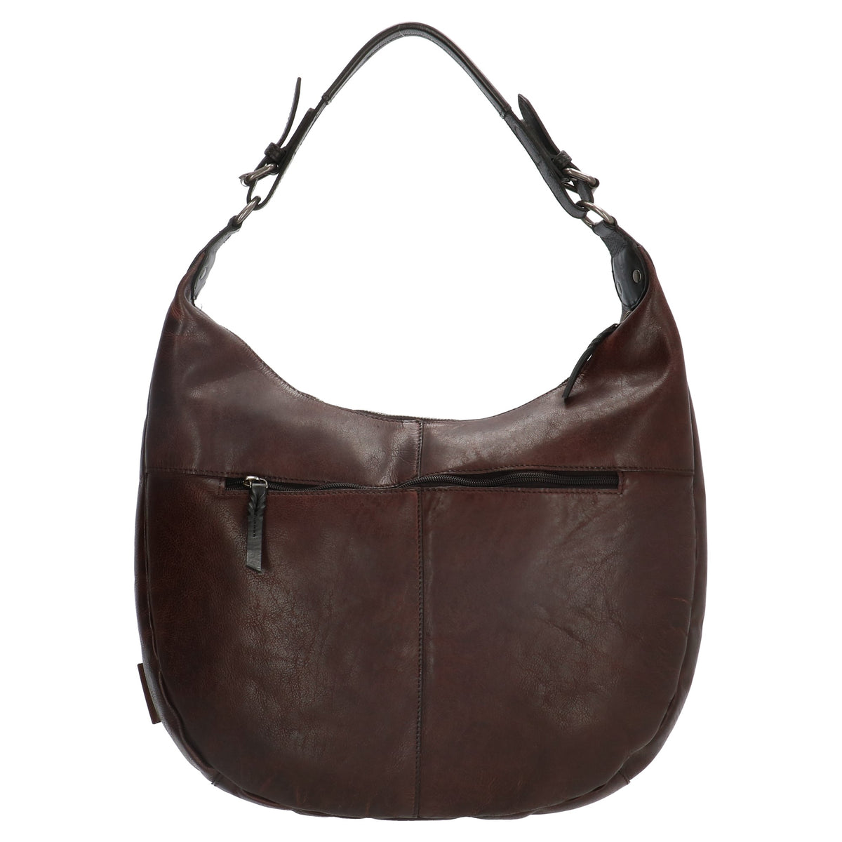 Beuteltasche 40 x 31cm in Braun mit Reißverschluss - leder-accessoires.com