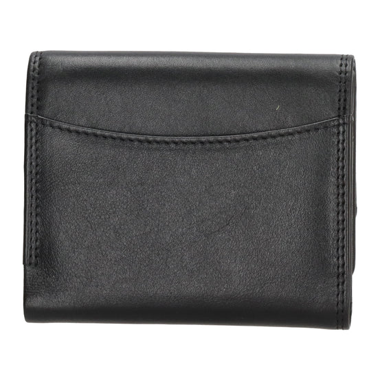 Lederbörse 10,5x8,5cm in Schwarz mit Überschlag und RFID-Schutz - leder-accessoires.com