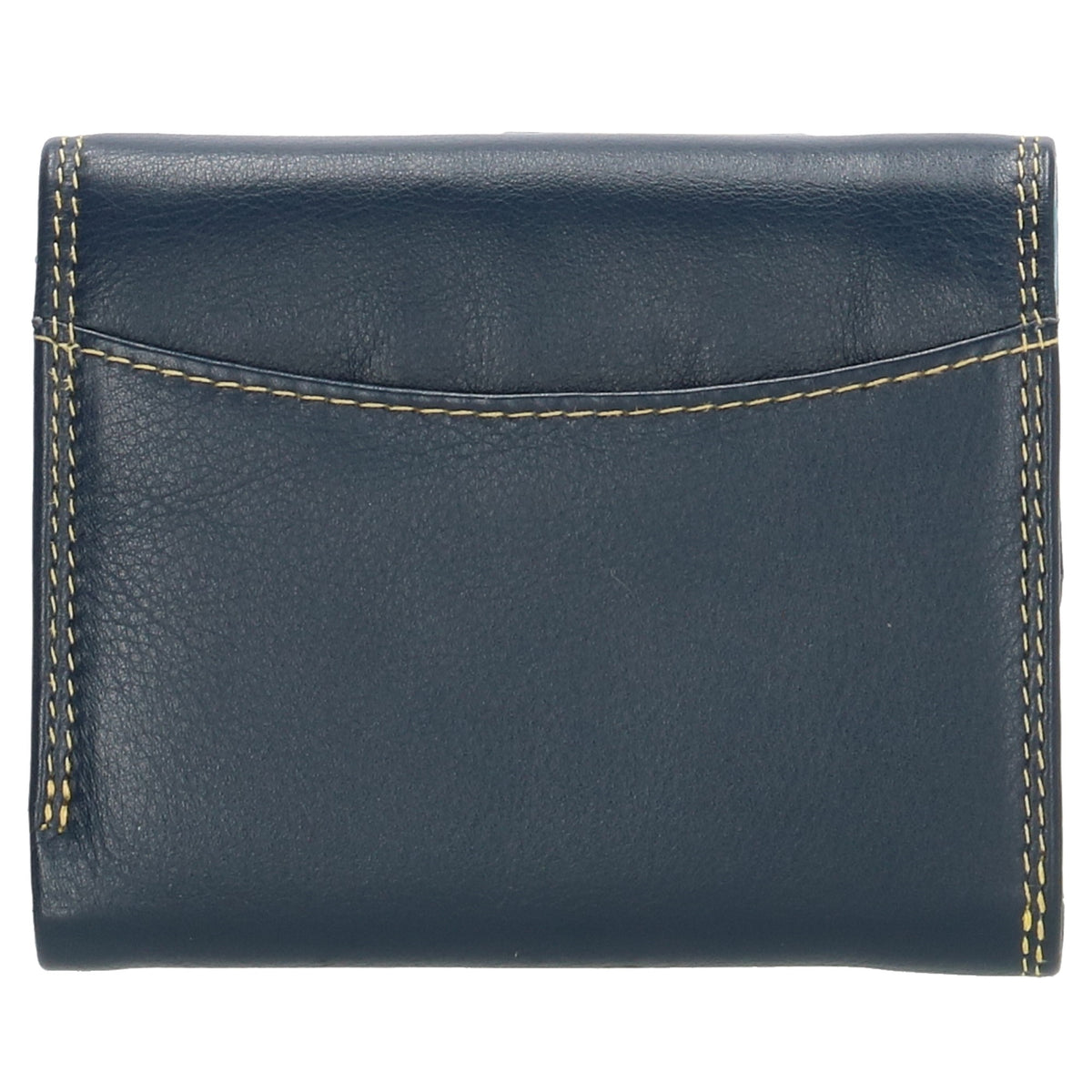 Lederbörse bunt 10,5x8,5cm in Blau mit Überschlag und RFID-Schutz - leder-accessoires.com