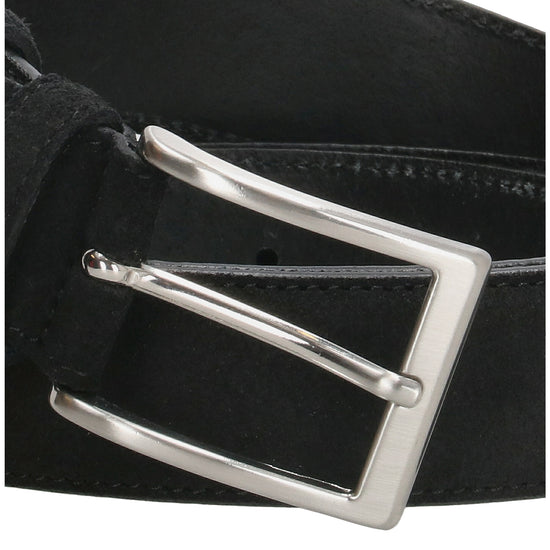 Schwarzer Veloursleder Gürtel 3,5cm breit – klassisch & business-tauglich - leder-accessoires.com
