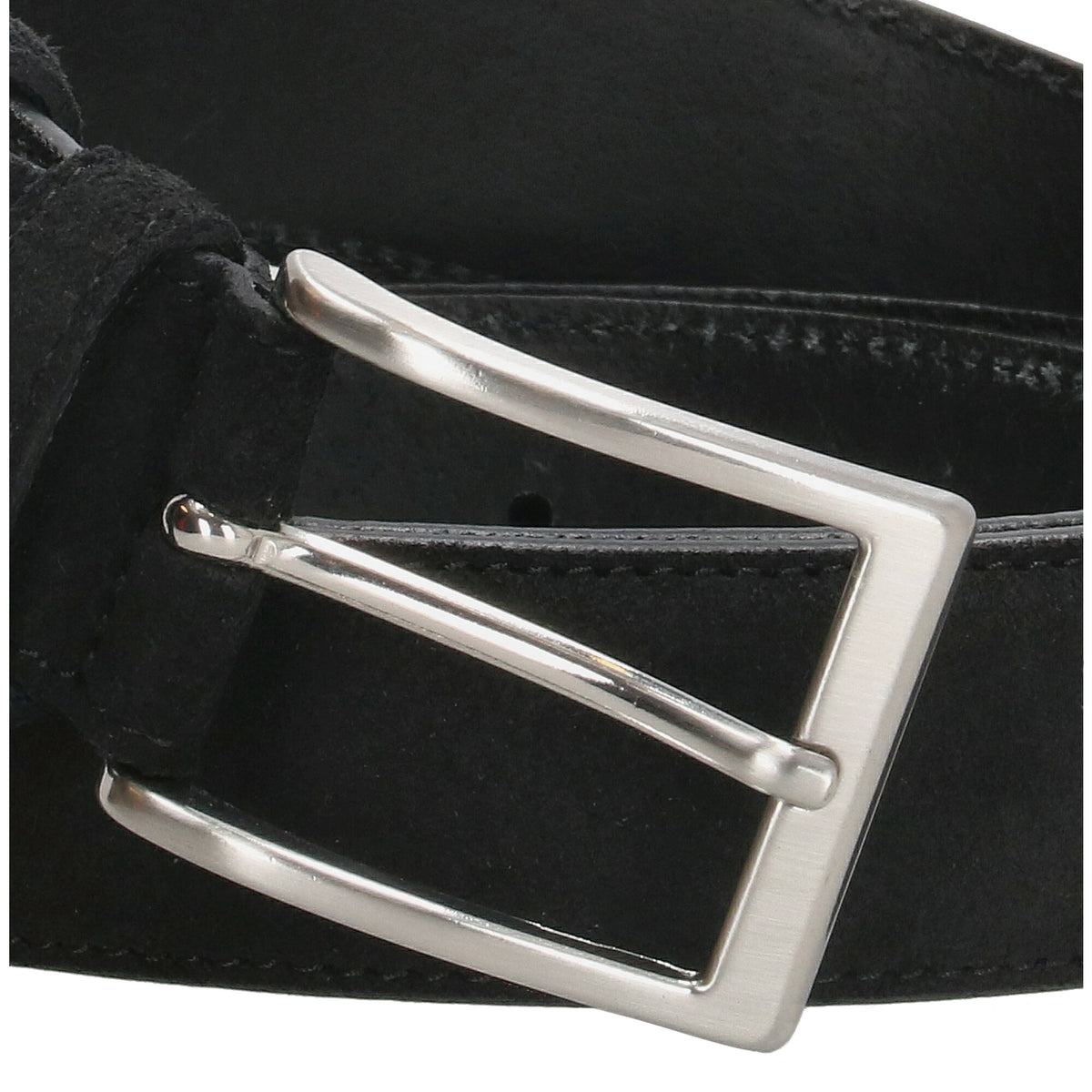 Schwarzer Veloursleder Gürtel 3,5cm breit – klassisch & business-tauglich - leder-accessoires.com