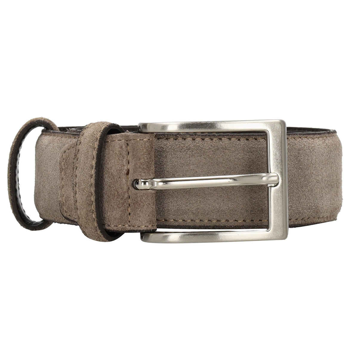 Moderner Veloursleder Gürtel 3,5cm breit in Taupe für elegante Looks - leder-accessoires.com
