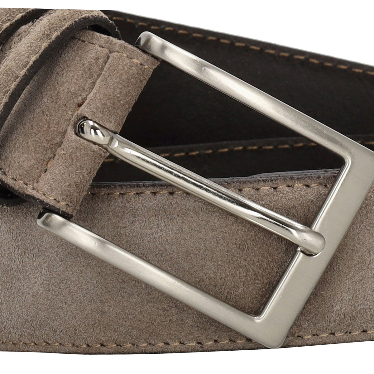 Moderner Veloursleder Gürtel 3,5cm breit in Taupe für elegante Looks - leder-accessoires.com