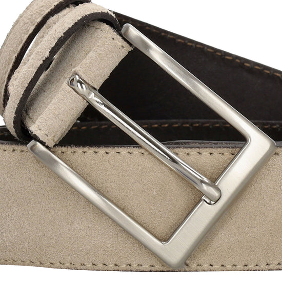 Sandfarbener Veloursleder Gürtel 3,5cm breit – leicht & stilvoll - leder-accessoires.com