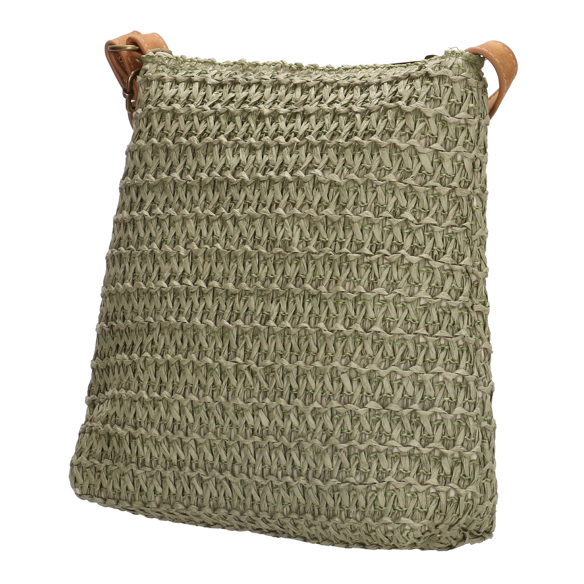Basttasche 20 x 21cm in Olivgrün mit Reißverschluss - leder-accessoires.com