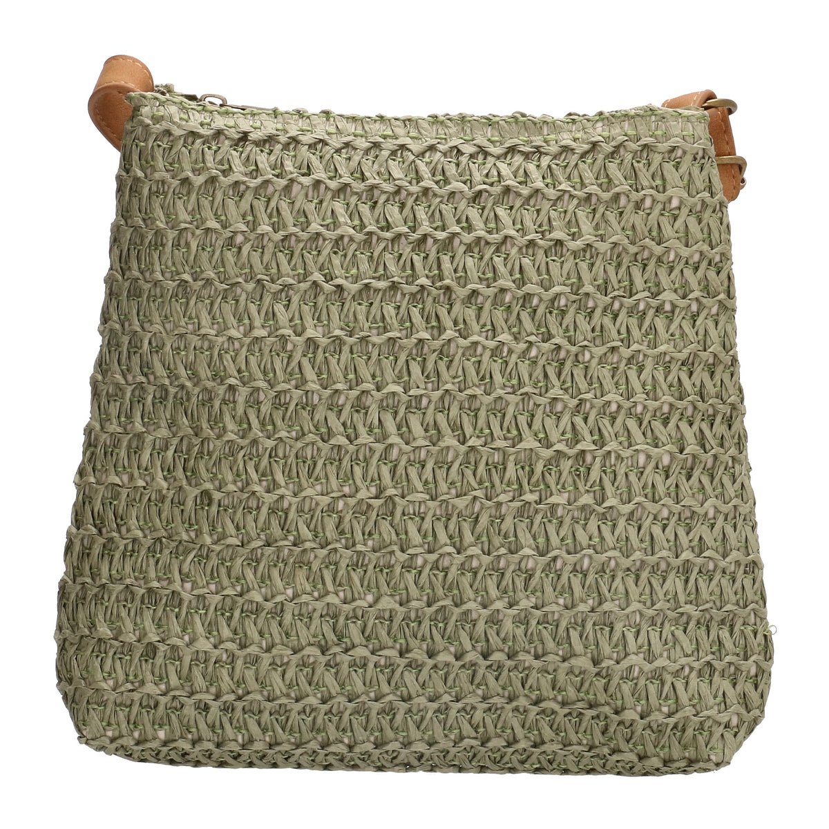 Basttasche 20 x 21cm in Olivgrün mit Reißverschluss - leder-accessoires.com