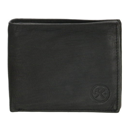Lederbörse Querformat 11x9cm in Schwarz - leder-accessoires.com