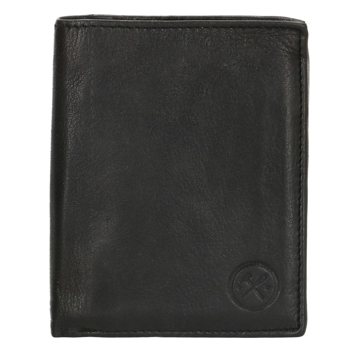 Geldbörse Hochformat 11,5 x 9,5cm mit Riegel in Schwarz aus Leder - leder-accessoires.com
