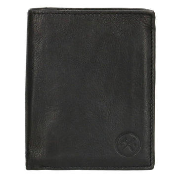 Geldbörse Hochformat 11,5 x 9,5cm mit Riegel in Schwarz aus Leder - leder-accessoires.com