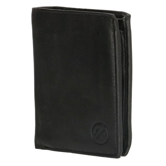 Geldbörse Hochformat 11,5 x 9,5cm mit Riegel in Schwarz aus Leder - leder-accessoires.com
