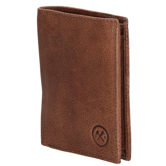 Geldbörse Hochformat 11,5 x 9,5cm mit Riegel in Cognac aus Leder - leder-accessoires.com