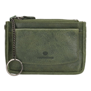 Schlüsseletui 13x7,5cm in Grün aus Leder mit Druckknopffach - leder-accessoires.com