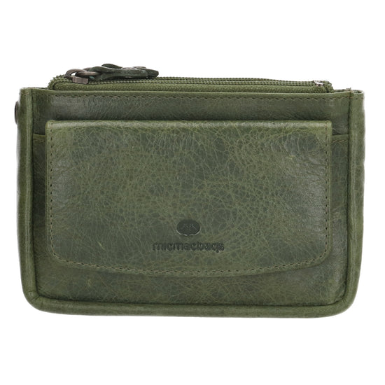 Schlüsseletui 13x7,5cm in Grün aus Leder mit Druckknopffach - leder-accessoires.com