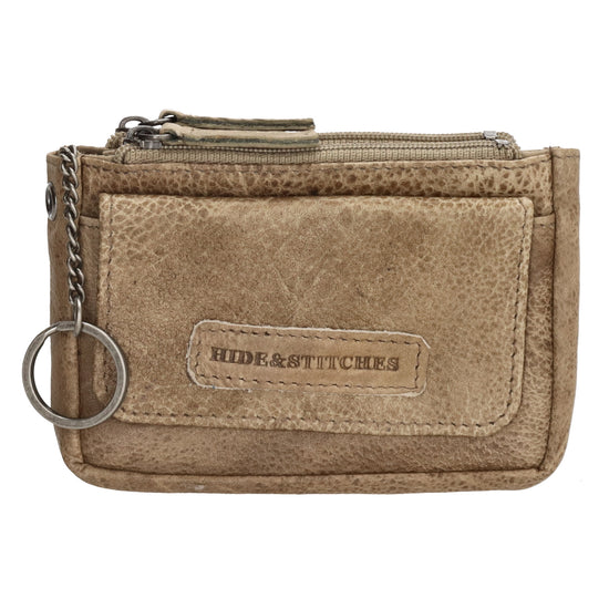 Schlüsseletui 13 x 7,5cm in Beige|Sand aus Leder - leder-accessoires.com