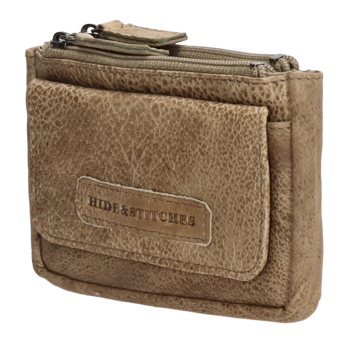 Schlüsseletui 13 x 7,5cm in Beige|Sand aus Leder - leder-accessoires.com