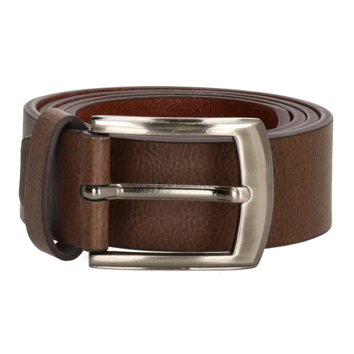 Brauner Herren Ledergürtel 4 cm Jeansgürtel mit Dornschließe