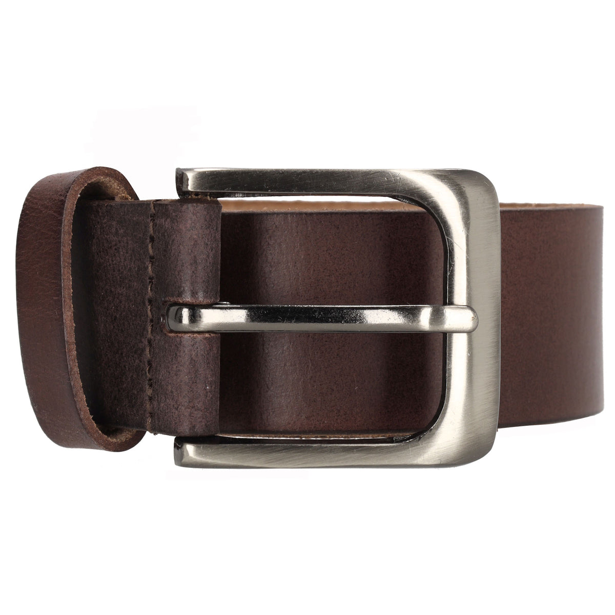 Brauner Vollrindleder Jeansgürtel 4cm breit – bis Größe 140 - leder-accessoires.com