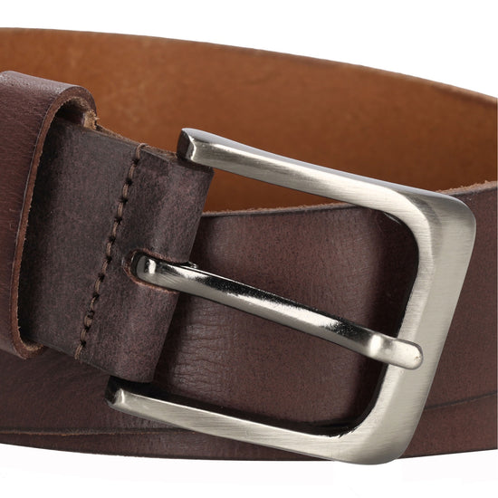 Brauner Vollrindleder Jeansgürtel 4cm breit – bis Größe 140 - leder-accessoires.com