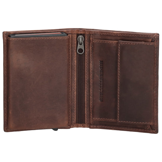 Kartenetui | Börse 11 x8,5cm in Dunkelbraun - leder-accessoires.com