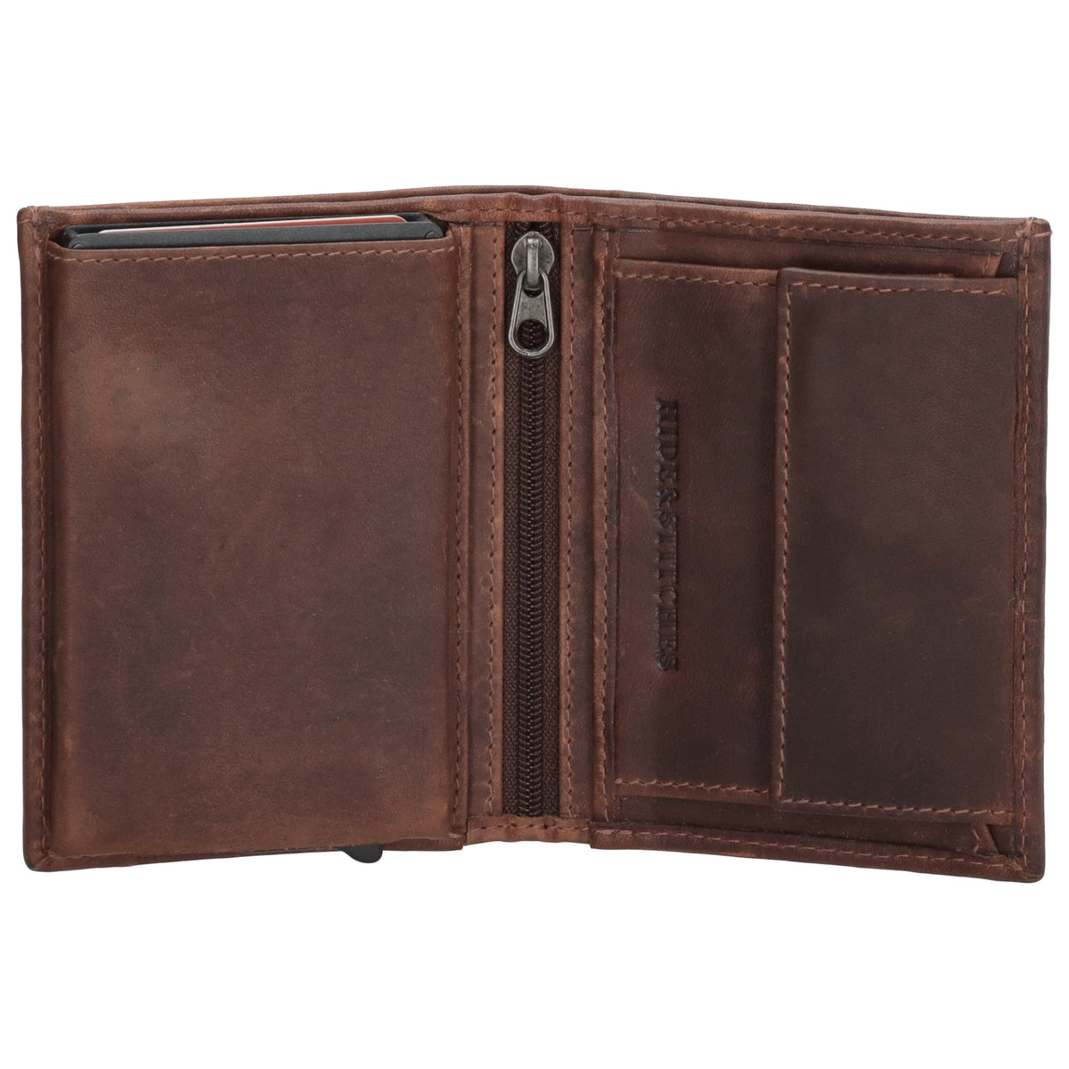 Kartenetui | Börse 11 x8,5cm in Dunkelbraun - leder-accessoires.com