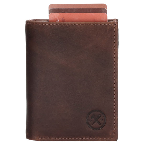 Kartenetui | Börse 11 x8,5cm in Dunkelbraun - leder-accessoires.com