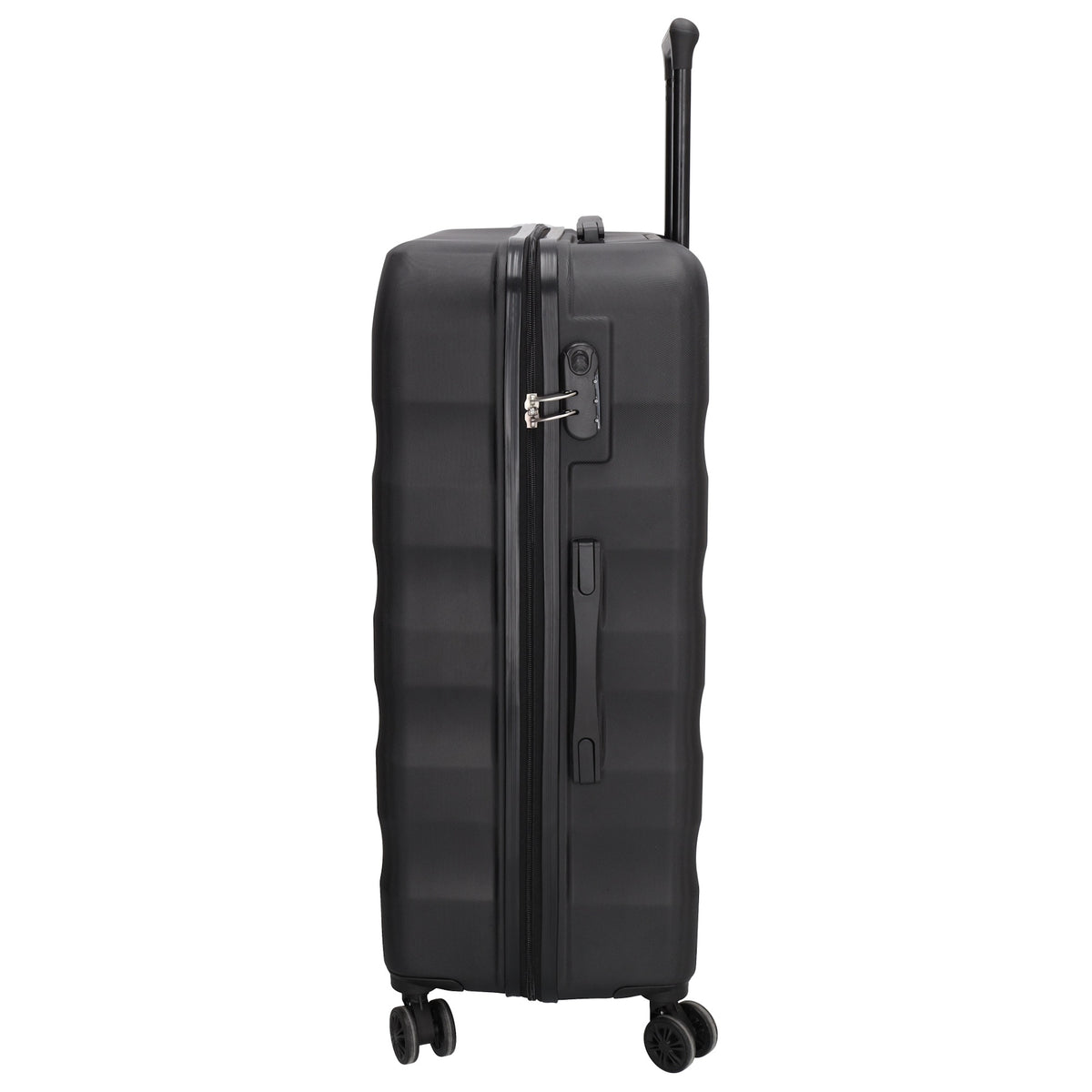 Hartschalen Kofferset in Schwarz 3-teilig aus ABS mit Schloss - leder-accessoires.com