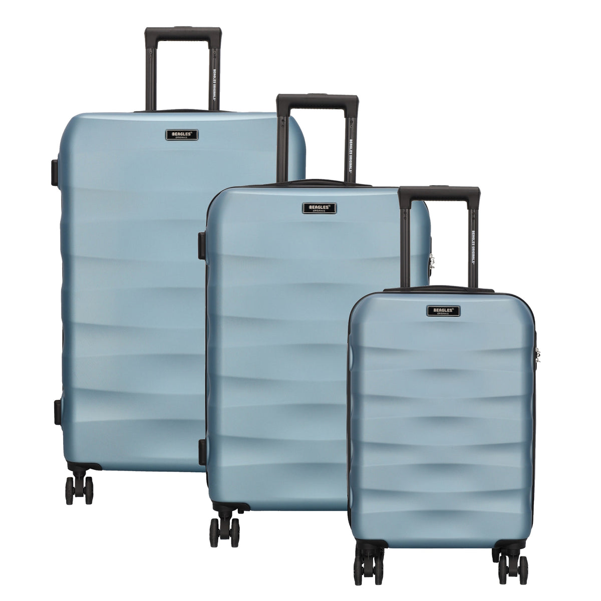 Hartschalen Kofferset in Hellblau | Ice Blue 3-teilig aus ABS - leder-accessoires.com